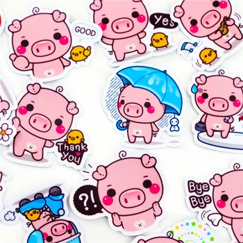 40шт Креативных Кавайных Самодельных Наклеек Pink Toot Pig / Красивые Наклейки / Декоративные Наклейки / Фотоальбомы DIY Craft