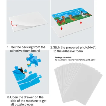 10ШТ бумажной ленты для пазлов размером 4X6 дюймов (10.3X15.3 см) с клеем