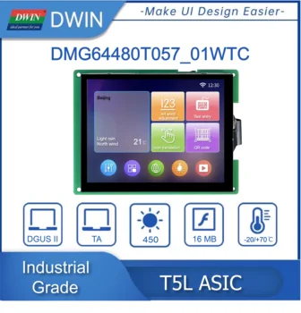 DWIN 5,7 дюйма, разрешение 640 * 480 пикселей, 262 Тыс. цветов, IPS-TFT-LCD, широкий угол обзора промышленного класса DMG64480T057_01W