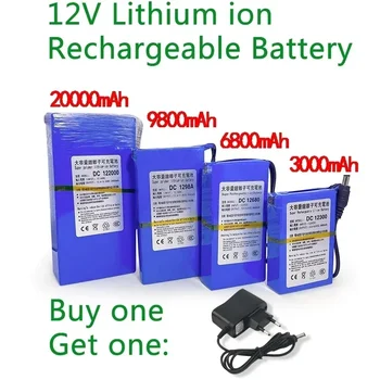 Новый литий-ионный аккумулятор постоянного тока 12 В 3000-20000 мАч высокой емкости зарядное устройство переменного тока с 4 видами выбора емкости