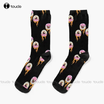 Носков Spooky Vision, женских черных носков на Хэллоуин, носков унисекс для взрослых, подростков и молодежи, дизайнерских носков Happy Cute, креативных забавных носков Art