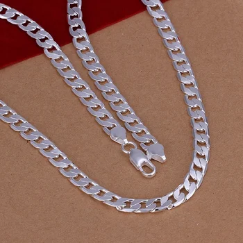 Тонкое ожерелье из стерлингового серебра 925 пробы изысканная благородная роскошь великолепный шарм мода 6 мм мужская массивная свадебная цепочка женские ювелирные изделия