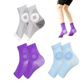 Носки для невропатии, 3 пары компрессионных носков без пальцев, дышащие удобные носки для лодыжек, рельефные спортивные носки для свода стопы и пятки
