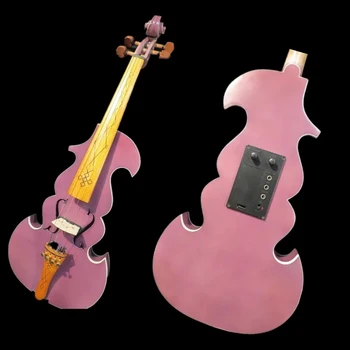 Красивая фиолетовая лучшая модель 4/4 электрическая скрипка + акустическая скрипка #8758