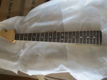Tiger Flame Maple электрическая высококачественная гитара DIY head neck 22 лады 25,5 дюймов Незаконченная точечная инкрустация Замена