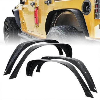 Аксессуар для бровей на черном крыле для бездорожья, комплект стальных накладок на крыло для Jeep wranglerJK 07-18