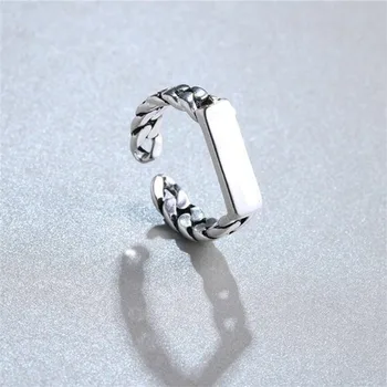 Кольцо серебряного цвета Sam panda для женщин, подарок девушке, модные ювелирные изделия из пеньковой веревки оптом, прямая поставка