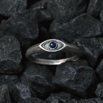 Винтажное Серебряное кольцо Eye of Horus для Мужчин и Женщин с Голубым камнем, кольцо для глаз, Обручальное Кольцо, Ретро Ювелирные изделия, подарки