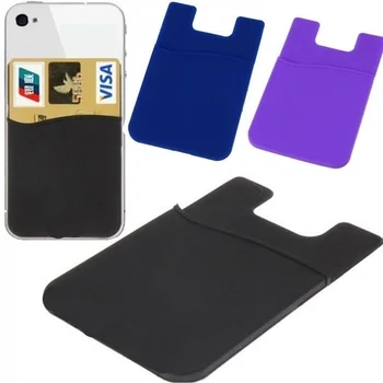 3 части наклейки для карты мобильного телефона, переносная сумка для мобильного телефона, эластичный клей, кошелек для мобильного телефона (случайный цвет)
