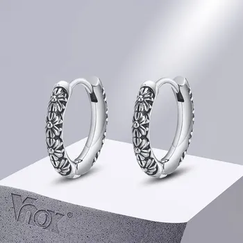 Vnox Винтажные серьги-кольца для мужчин и женщин, никогда не выцветающие, серебристый цвет, обручи для ушей из нержавеющей стали, готические подарки, ювелирные изделия