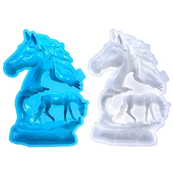 Силиконовая форма для литья полой статуи лошади, красивые украшения в виде лошадей