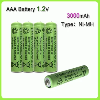 AAA 3000 мАч 1,2 В Ni-MH аккумуляторная батарея для MP3 радиоуправляемых игрушек, светодиодный фонарик и т.д.