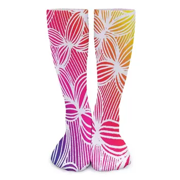 Носки с радужными линиями, Корейские чулки с принтом в стиле поп-арт, Пара мягких дышащих уличных носков, Осенние Антибактериальные носки с принтом