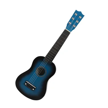21-дюймовый детский игровой набор в стиле фолк для начинающих Музыкальный инструмент 6-струнная гитара для домашней школы Принадлежности для занятий музыкой для детей (синий)