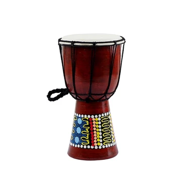 583F 5-дюймовый африканский барабан для Бонго Конго Джембе Деревянный музыкальный инструмент из искусственной козлиной кожи